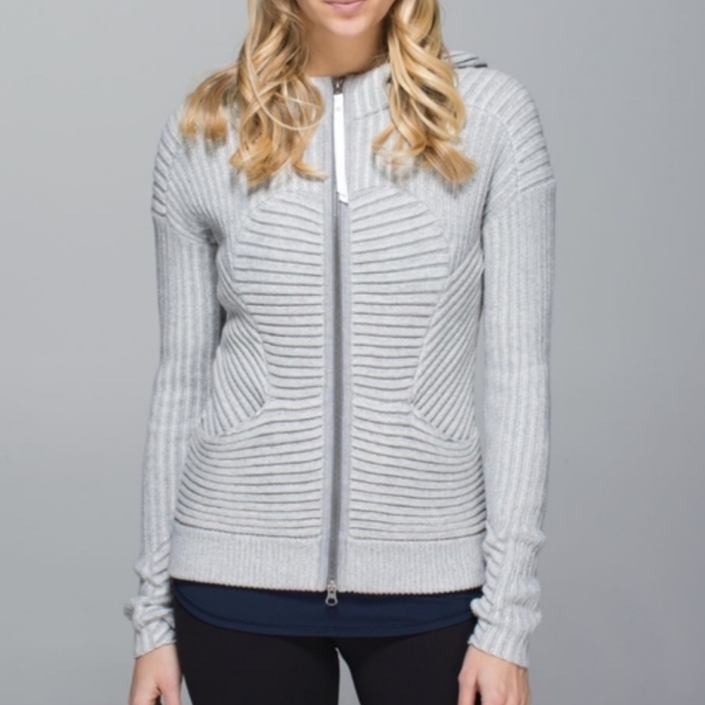 Lululemon Grey Embrace Knit Sweater Hoodie